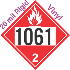 Flammable Gas Class 2.1 UN1061 20mil Rigid Vinyl DOT Placard