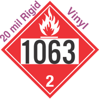 Flammable Gas Class 2.1 UN1063 20mil Rigid Vinyl DOT Placard