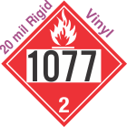 Flammable Gas Class 2.1 UN1077 20mil Rigid Vinyl DOT Placard