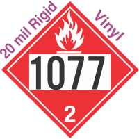 Flammable Gas Class 2.1 UN1077 20mil Rigid Vinyl DOT Placard