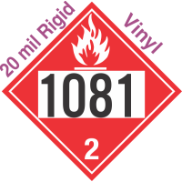 Flammable Gas Class 2.1 UN1081 20mil Rigid Vinyl DOT Placard