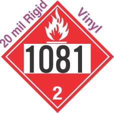 Flammable Gas Class 2.1 UN1081 20mil Rigid Vinyl DOT Placard
