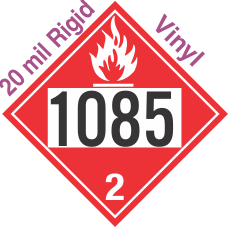 Flammable Gas Class 2.1 UN1085 20mil Rigid Vinyl DOT Placard