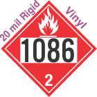 Flammable Gas Class 2.1 UN1086 20mil Rigid Vinyl DOT Placard