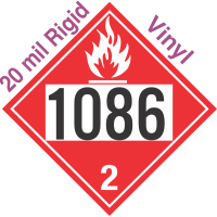 Flammable Gas Class 2.1 UN1086 20mil Rigid Vinyl DOT Placard