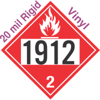 Flammable Gas Class 2.1 UN1912 20mil Rigid Vinyl DOT Placard