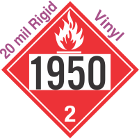 Flammable Gas Class 2.1 UN1950 20mil Rigid Vinyl DOT Placard