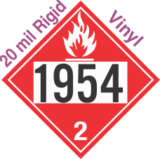 Flammable Gas Class 2.1 UN1954 20mil Rigid Vinyl DOT Placard