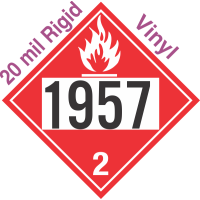 Flammable Gas Class 2.1 UN1957 20mil Rigid Vinyl DOT Placard