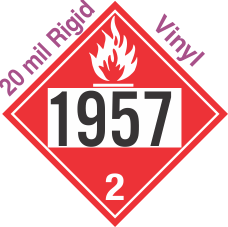 Flammable Gas Class 2.1 UN1957 20mil Rigid Vinyl DOT Placard