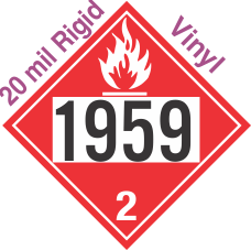 Flammable Gas Class 2.1 UN1959 20mil Rigid Vinyl DOT Placard