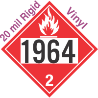 Flammable Gas Class 2.1 UN1964 20mil Rigid Vinyl DOT Placard