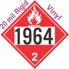 Flammable Gas Class 2.1 UN1964 20mil Rigid Vinyl DOT Placard