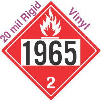 Flammable Gas Class 2.1 UN1965 20mil Rigid Vinyl DOT Placard