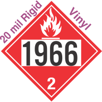 Flammable Gas Class 2.1 UN1966 20mil Rigid Vinyl DOT Placard