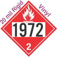 Flammable Gas Class 2.1 UN1972 20mil Rigid Vinyl DOT Placard