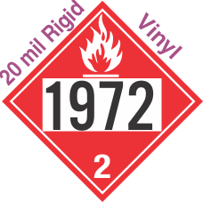 Flammable Gas Class 2.1 UN1972 20mil Rigid Vinyl DOT Placard