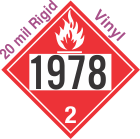 Flammable Gas Class 2.1 UN1978 20mil Rigid Vinyl DOT Placard
