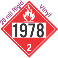 Flammable Gas Class 2.1 UN1978 20mil Rigid Vinyl DOT Placard