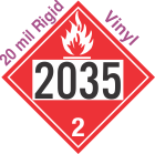 Flammable Gas Class 2.1 UN2035 20mil Rigid Vinyl DOT Placard