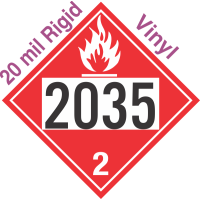 Flammable Gas Class 2.1 UN2035 20mil Rigid Vinyl DOT Placard