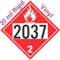 Flammable Gas Class 2.1 UN2037 20mil Rigid Vinyl DOT Placard