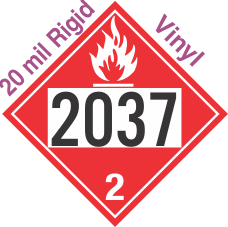 Flammable Gas Class 2.1 UN2037 20mil Rigid Vinyl DOT Placard