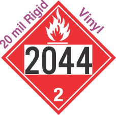 Flammable Gas Class 2.1 UN2044 20mil Rigid Vinyl DOT Placard
