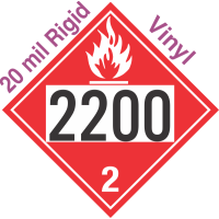 Flammable Gas Class 2.1 UN2200 20mil Rigid Vinyl DOT Placard