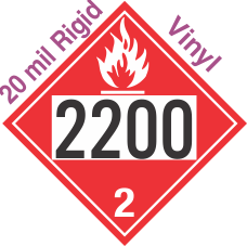 Flammable Gas Class 2.1 UN2200 20mil Rigid Vinyl DOT Placard