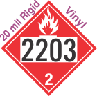 Flammable Gas Class 2.1 UN2203 20mil Rigid Vinyl DOT Placard