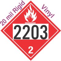 Flammable Gas Class 2.1 UN2203 20mil Rigid Vinyl DOT Placard