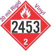 Flammable Gas Class 2.1 UN2453 20mil Rigid Vinyl DOT Placard