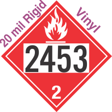 Flammable Gas Class 2.1 UN2453 20mil Rigid Vinyl DOT Placard