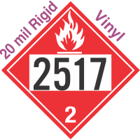 Flammable Gas Class 2.1 UN2517 20mil Rigid Vinyl DOT Placard