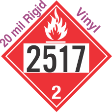 Flammable Gas Class 2.1 UN2517 20mil Rigid Vinyl DOT Placard