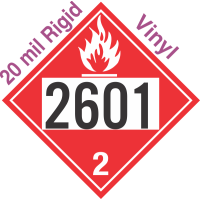 Flammable Gas Class 2.1 UN2601 20mil Rigid Vinyl DOT Placard