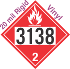 Flammable Gas Class 2.1 UN3138 20mil Rigid Vinyl DOT Placard