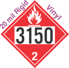 Flammable Gas Class 2.1 UN3150 20mil Rigid Vinyl DOT Placard