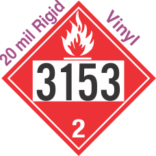 Flammable Gas Class 2.1 UN3153 20mil Rigid Vinyl DOT Placard