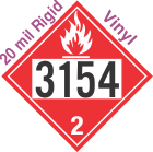 Flammable Gas Class 2.1 UN3154 20mil Rigid Vinyl DOT Placard