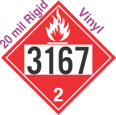 Flammable Gas Class 2.1 UN3167 20mil Rigid Vinyl DOT Placard