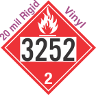 Flammable Gas Class 2.1 UN3252 20mil Rigid Vinyl DOT Placard