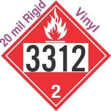 Flammable Gas Class 2.1 UN3312 20mil Rigid Vinyl DOT Placard