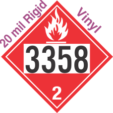 Flammable Gas Class 2.1 UN3358 20mil Rigid Vinyl DOT Placard