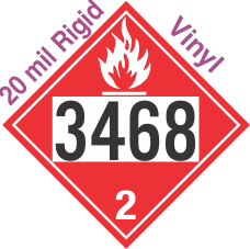 Flammable Gas Class 2.1 UN3468 20mil Rigid Vinyl DOT Placard