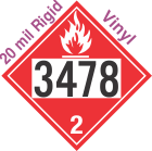 Flammable Gas Class 2.1 UN3478 20mil Rigid Vinyl DOT Placard