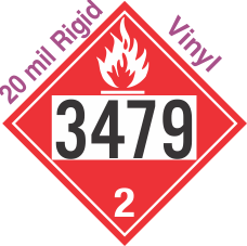 Flammable Gas Class 2.1 UN3479 20mil Rigid Vinyl DOT Placard