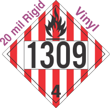 Flammable Solid Class 4.1 UN1309 20mil Rigid Vinyl DOT Placard
