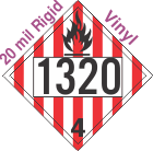 Flammable Solid Class 4.1 UN1320 20mil Rigid Vinyl DOT Placard